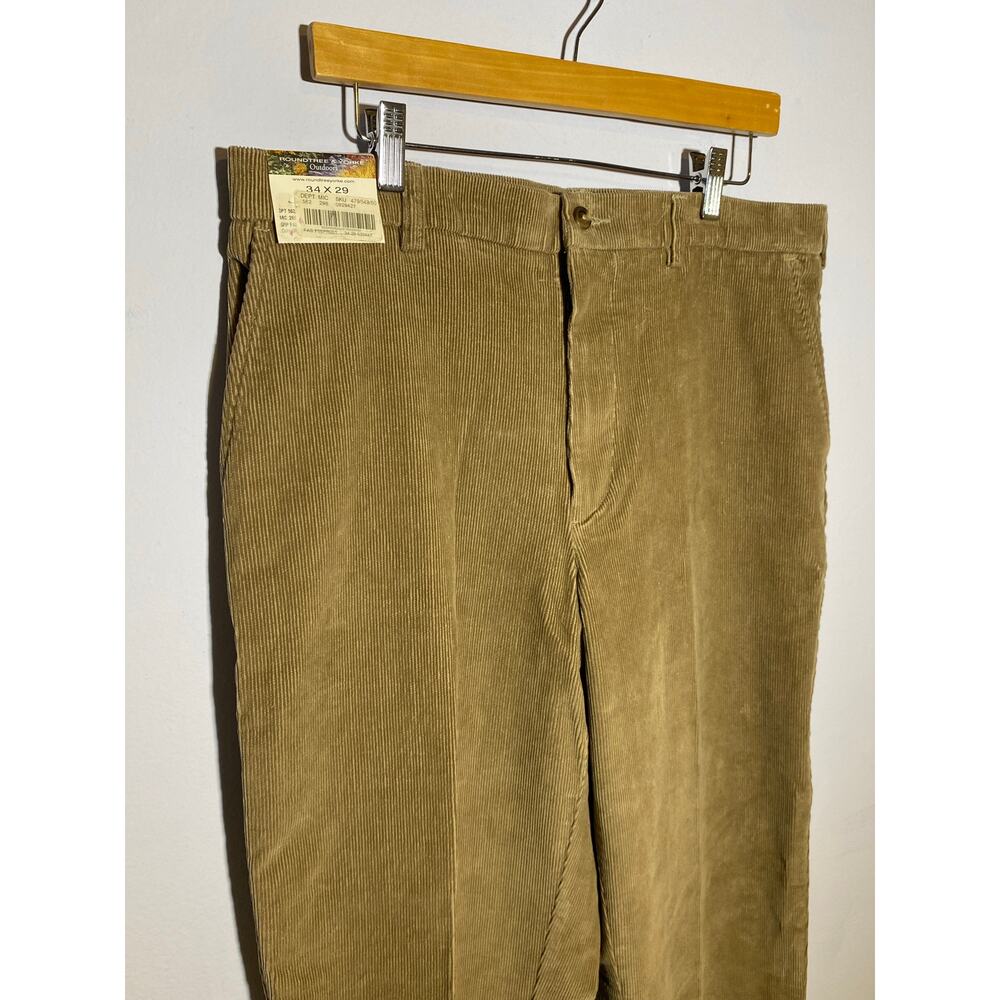 NWT Khaki Rountree & Yorke Outdoor Natural Fit Corduroy Pants - (Men's‎ 34 x 30)